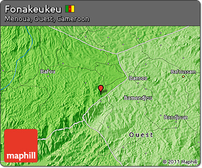 Political 3D Map of Fonakeukeu