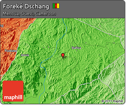 Political 3D Map of Foreké Dschang