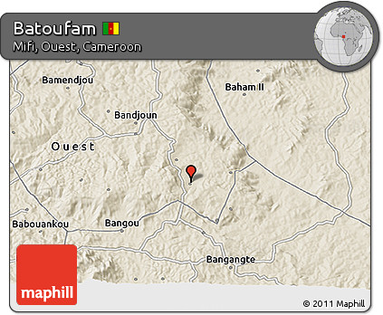 Shaded Relief 3D Map of Batoufam