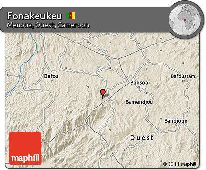 Shaded Relief 3D Map of Fonakeukeu
