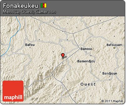 Shaded Relief 3D Map of Fonakeukeu