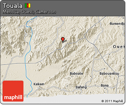 Shaded Relief 3D Map of Touala