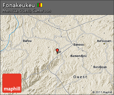 Shaded Relief 3D Map of Fonakeukeu