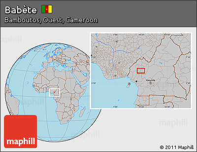 Gray Location Map of Babète