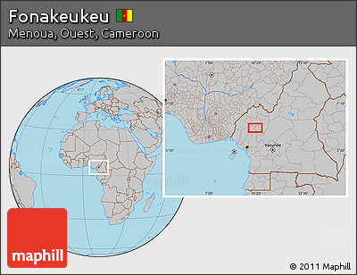 Gray Location Map of Fonakeukeu