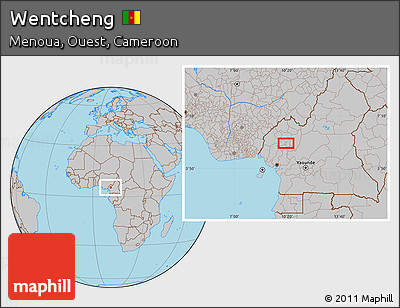 Gray Location Map of Wentcheng