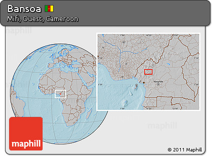 Gray Location Map of Bansoa, hill shading