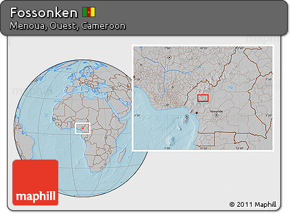 Gray Location Map of Fossonken, hill shading