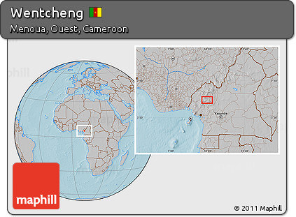 Gray Location Map of Wentcheng, hill shading