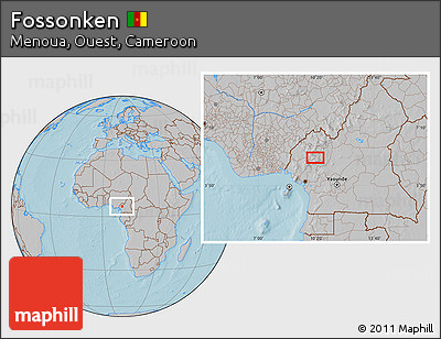 Gray Location Map of Fossonken, hill shading