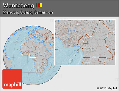 Gray Location Map of Wentcheng, hill shading