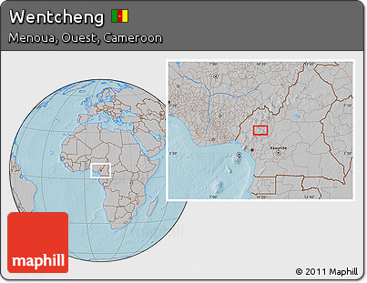 Gray Location Map of Wentcheng, hill shading