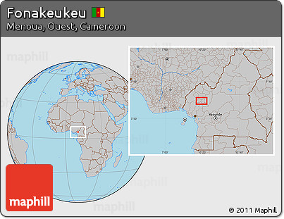 Gray Location Map of Fonakeukeu