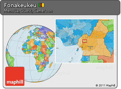 Political Location Map of Fonakeukeu