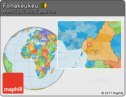 Political Location Map of Fonakeukeu