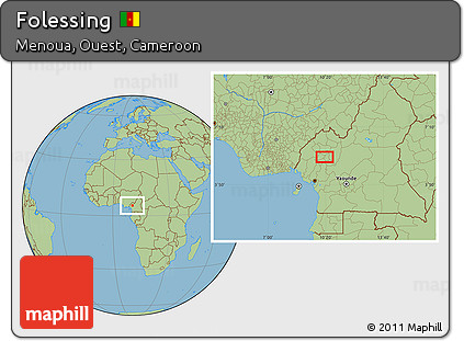 Savanna Style Location Map of Folessing