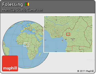 Savanna Style Location Map of Folessing