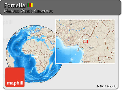Shaded Relief Location Map of Fomella