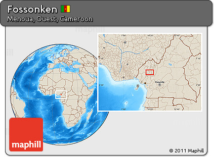 Shaded Relief Location Map of Fossonken