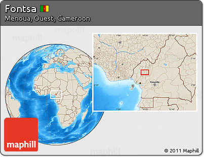 Shaded Relief Location Map of Fontsa