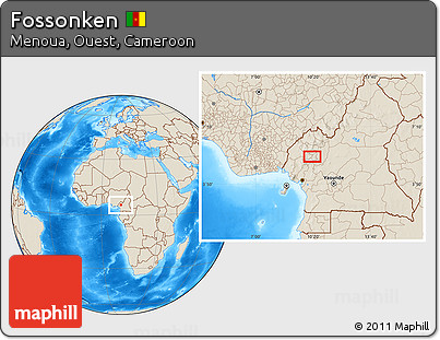 Shaded Relief Location Map of Fossonken