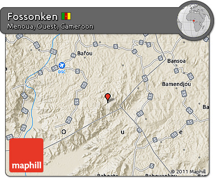 Shaded Relief Map of Fossonken