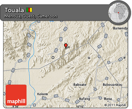 Shaded Relief Map of Touala