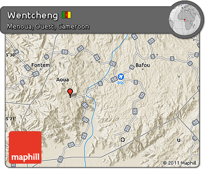 Shaded Relief Map of Wentcheng