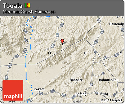 Shaded Relief Map of Touala