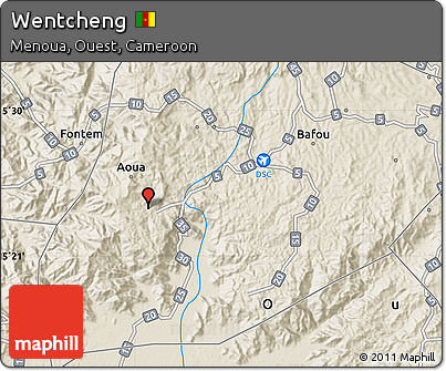 Shaded Relief Map of Wentcheng