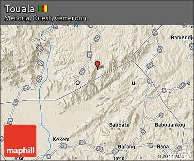 Shaded Relief Map of Touala