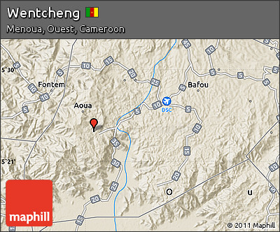 Shaded Relief Map of Wentcheng