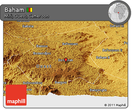 Physical Panoramic Map of Baham