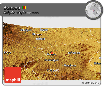 Physical Panoramic Map of Bansoa