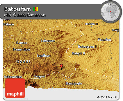 Physical Panoramic Map of Batoufam