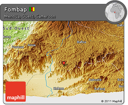 Physical Panoramic Map of Fombap