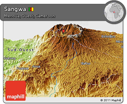 Physical Panoramic Map of Sangwa