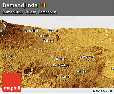 Physical Panoramic Map of Bamendjinda