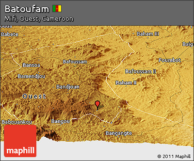 Physical Panoramic Map of Batoufam