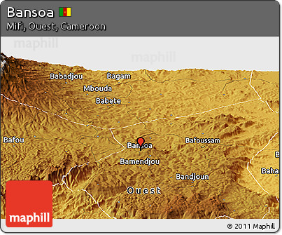 Physical Panoramic Map of Bansoa