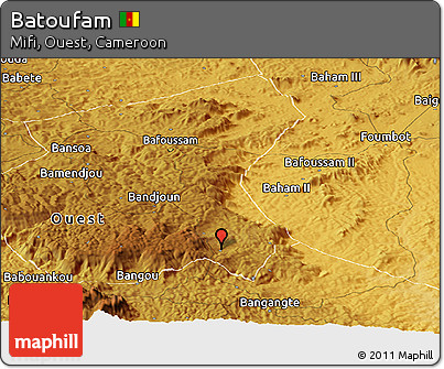 Physical Panoramic Map of Batoufam