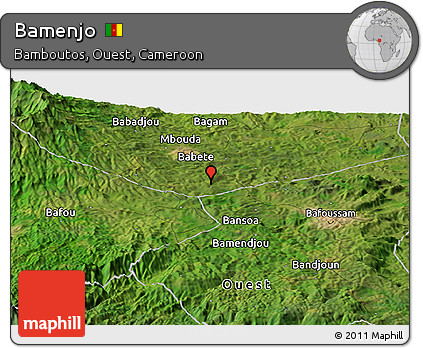 Satellite Panoramic Map of Bamenjo