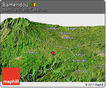 Satellite Panoramic Map of Bamendou