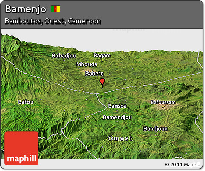 Satellite Panoramic Map of Bamenjo