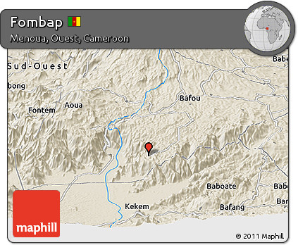 Shaded Relief Panoramic Map of Fombap