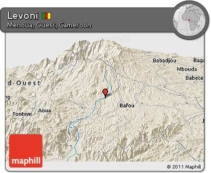 Shaded Relief Panoramic Map of Levoni