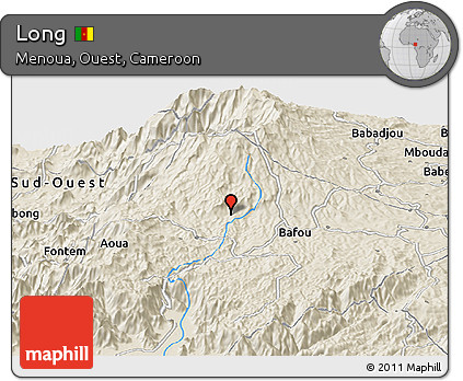 Shaded Relief Panoramic Map of Long