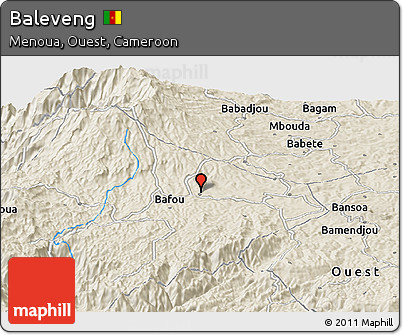 Shaded Relief Panoramic Map of Baleveng