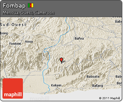 Shaded Relief Panoramic Map of Fombap