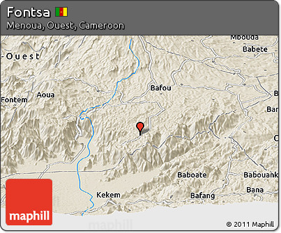 Shaded Relief Panoramic Map of Fontsa